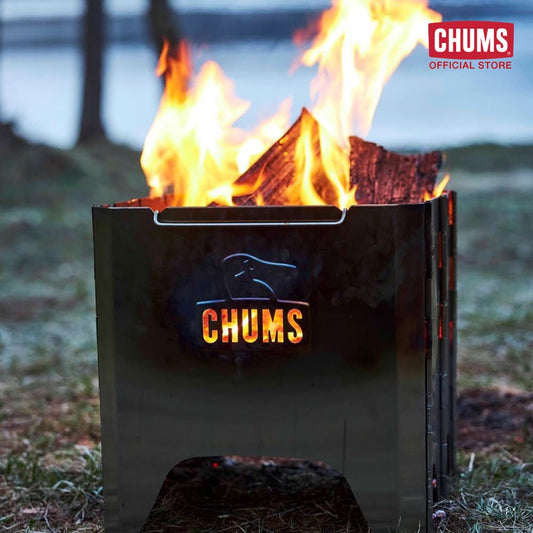 CHUMS Booby Face Folding Fire Pit L / เตาไฟ แคมป์ปิ้ง camping CHUMS ชัมส์ เตาแคมป์ปิ้ง สแตนเลส Stainless ให้ความอบอุ่น