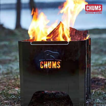 CHUMS Booby Face Folding Fire Pit L / เตาไฟ แคมป์ปิ้ง camping CHUMS ชัมส์ เตาแคมป์ปิ้ง สแตนเลส Stainless ให้ความอบอุ่น