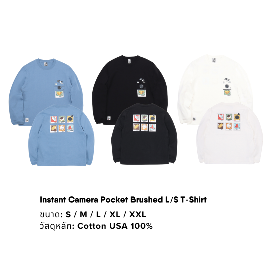 Instant Camera Pocket Brushed L/S T-Shirt | CHUMS