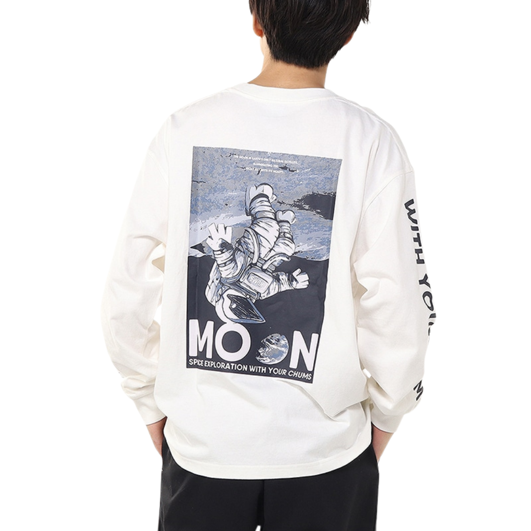 Space Booby Moon Brushed L/S T-Shirt | CHUMS